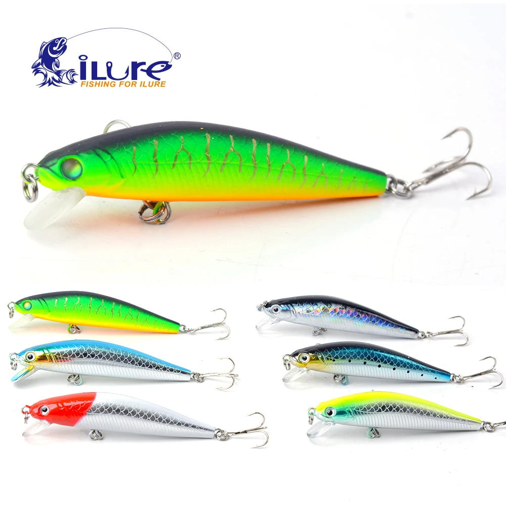 2016 New Minnow 70mm 6g 0.5-1 Mt Dive Artificial Bait Hard Plastic 3D Eyes Fishing bait wobbler fishing bait fishing tackle