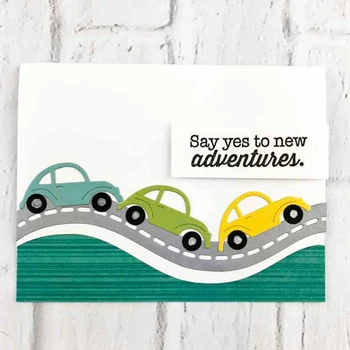

43*150MM Car and Road Frame Embossing Die Metal Steel Cutting Die DIY Scrapbooking Invitation Photo Card Template Embossing Die