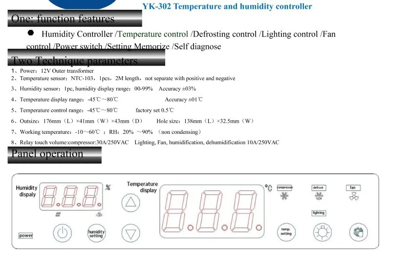 Термометр гигрометр YK-302 цифровой термостат для инкубатора дисплей холодильник яйцо инкубатор контроллер терморегулятор