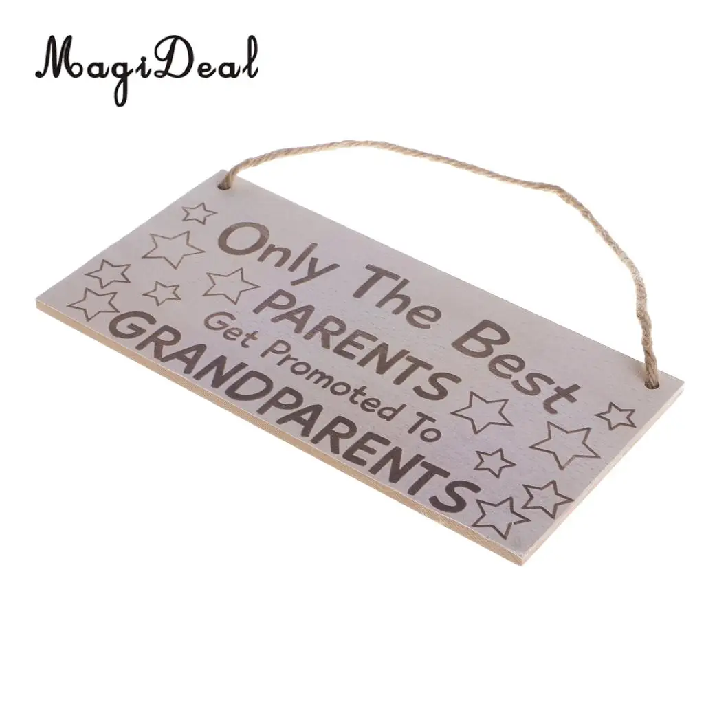 Only the Best Parents Get Promoted to Grandparents Wooden Sign Pregnancy Announcement Board Wood Hanging Decor