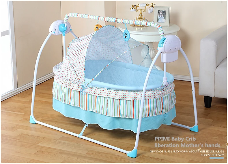 Портативная модная электрическая детская кроватка/детская колыбель, электрическая детская качалка, детская качалка, большое пространство 100*55 см подходит для 0-36 месяцев