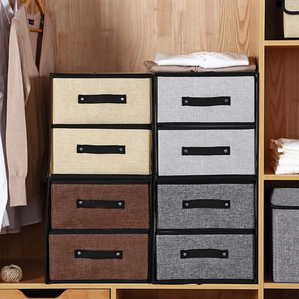 

Washable Fabric Storage Box Drawer Type Practical Cloth Storage Box Organizer Disassembled And Folded Linen Storage Drawers