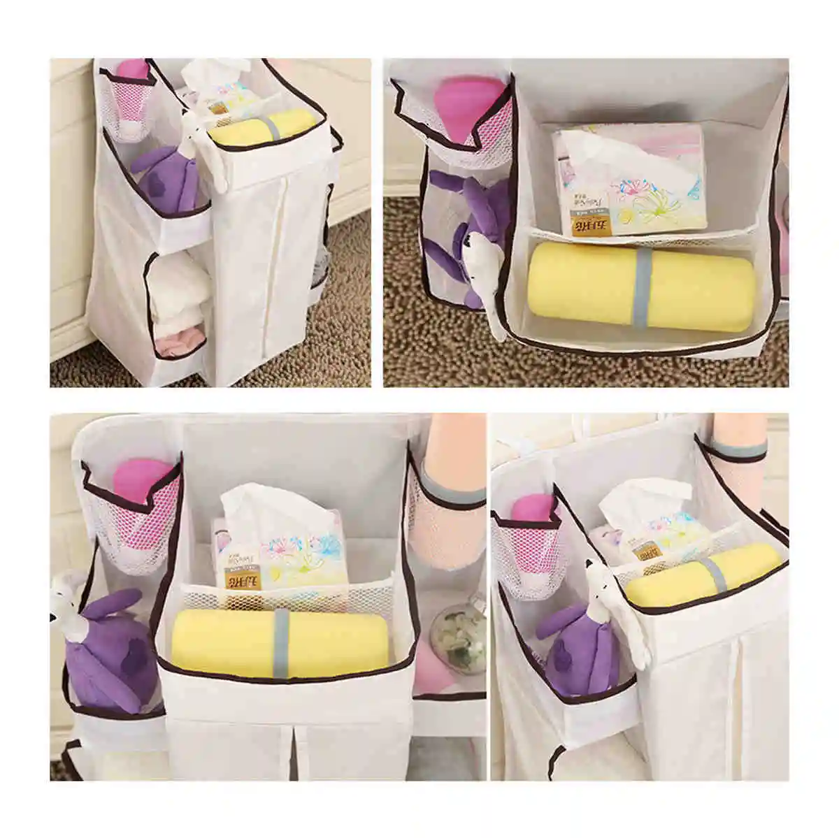 JX-LCLYL Baby Playard Nursery Bed Storage Organizer Caddy Toy Diaper Clothes Hanging Bags