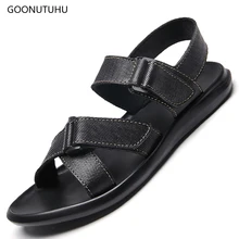 2019 new men's sandals genuine leather summer casual shoes man sandals platform shoe black fashion trend beach sandals for men цена 2019 new men's sandals genuine leather summer casual shoes man sandals platform shoe black fashion trend beach sandals for men цены онлайн