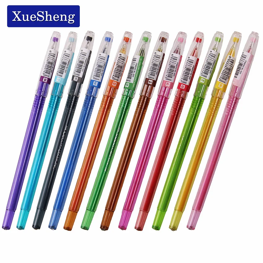 

12 PCS/lot New Cute Small Fresh Candy Color Diamond Color Gel Pen Creative Gift School Supplies Colored Gel Pens