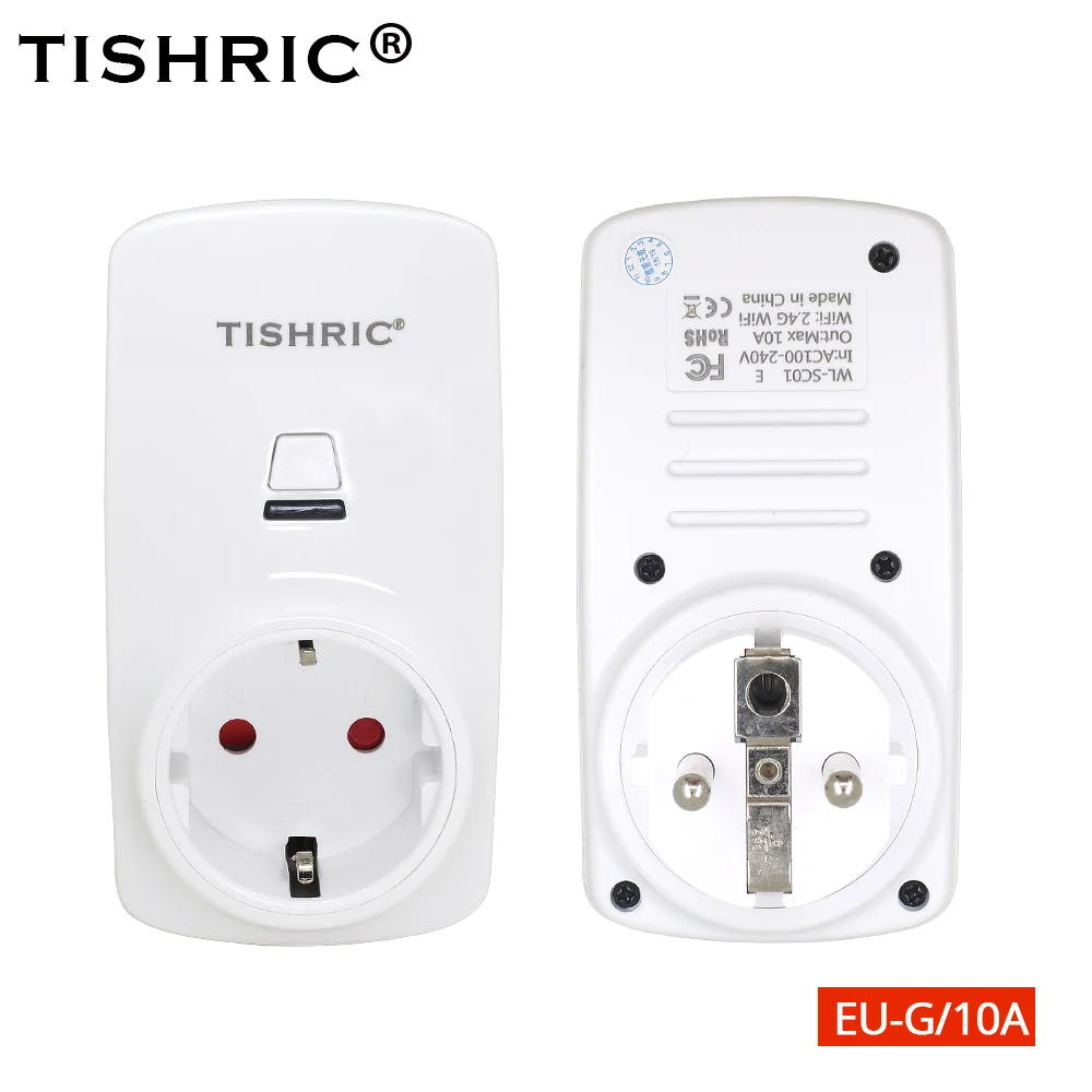 TISHRIC T30 умная вилка Wi-Fi ЕС/AU/FR/UK/US Евро адаптер 10A 220 V дистанционного Управление с Google дома Alexa Smart/WI-FI розетка - Цвет: EU-G Plug