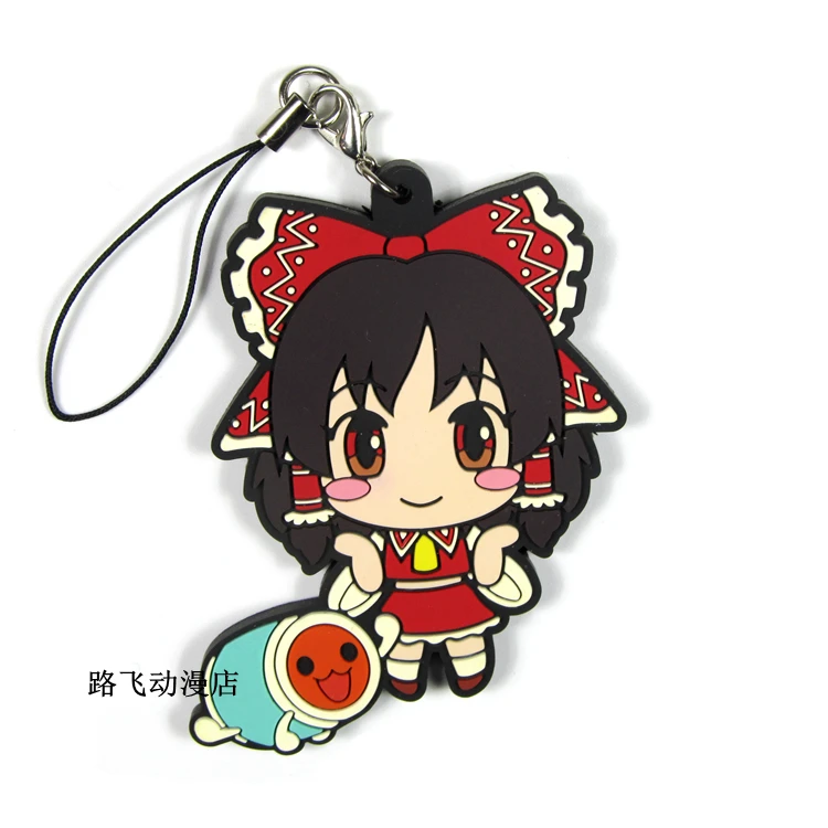 

TouHou Project Action Figure Anime Model Rubber Keychain Hakurei Reimu Kirisame Marisa Mobile Phone Schoolbag Pendant 6cm