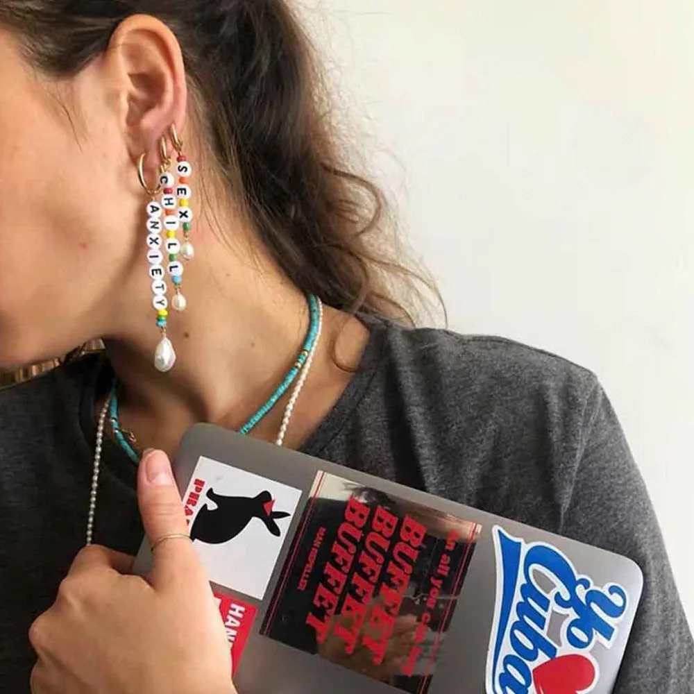 LEADERBEADS женские серьги-кольца в стиле панк с уксусной кислотой | Украшения и