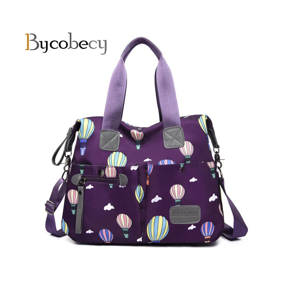 

Bycobecy Nylon Fashion Waterproof Hand Bag Ipad&Iphone Casual Shopping Student Teenager Girls Bag Women Big Capaticy Boodbag