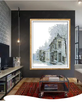 

Winter snow scene Home Decor Printed pattern Cross Stitch Kits Canvas DMC Counted Cross-stitch set Chinese Embroidery Needlework