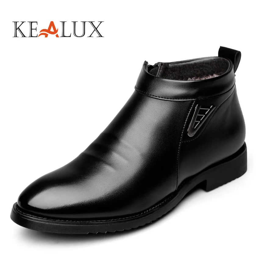 

Kealux New Arrival Autumn Winter Thermal Warm Waterproof Mens Snow Boots Vintage Fashion Ankle Zipper Boots Retro Bota Masculina