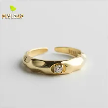 Flyleaf 925 Sterling Silver Rings For Women Cubic Zirconia Concave Conve Fashion Fine Jewelry Simple Open Ring Gold High Quality Flyleaf 925 Sterling Silver Rings For Women Cubic Zirconia Concave Conve Fashion Fine Jewelry Simple Open Ring Gold High Quality