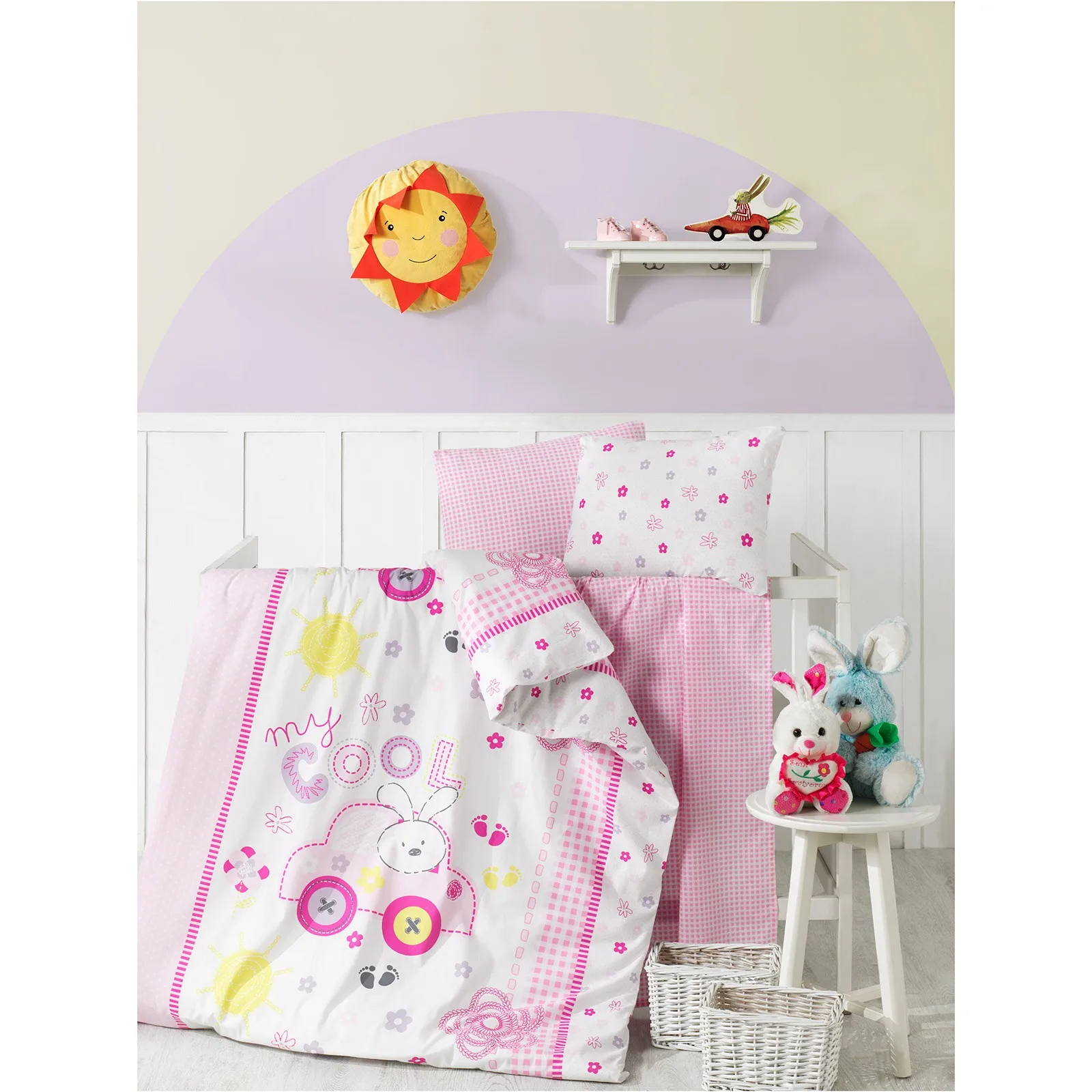 Ebebek Little Dreams детское пуховое одеяло с принтом в виде кролика розовый цвет | Мать и