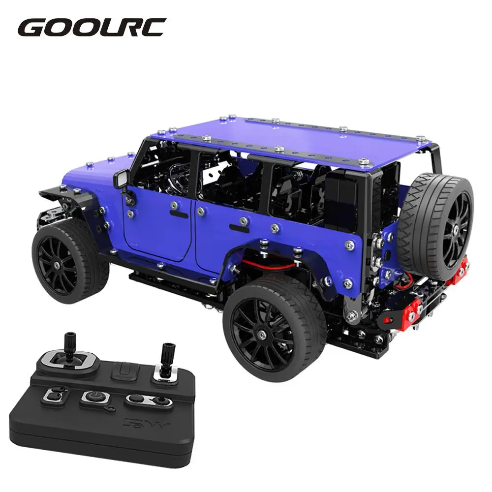 1:16 RC Car Stainless Steel 2CH Remote Control DIY Assembling Jeep 25km/h RC Off Road Cars Toys for Children