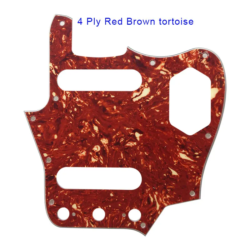 Pleroo Custom Guitar pickgaurd Scartch Plate-для 10 дырочек US Jaguar Guitar Pickguard Scartch Plate гитарные части - Цвет: 4 Ply Red Tortoise