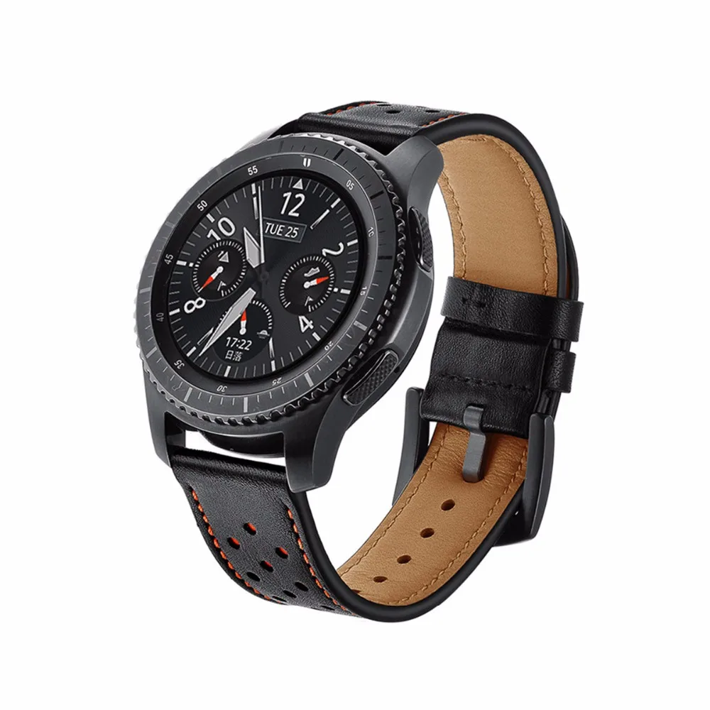 22 мм ремешок для часов Galaxy watch 46 мм samsung gear S3 Frontier браслет из натуральной кожи huawei часы gt ремешок Amazfit gtr 47 мм