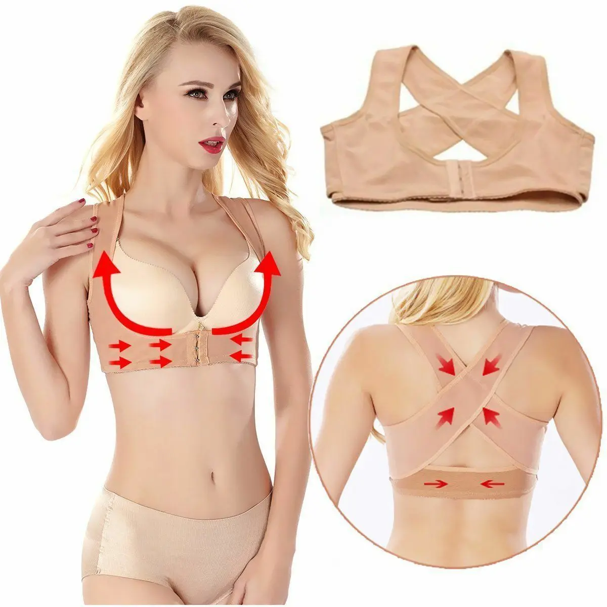 

Women Lady Shoulder Back Adjustable Belt Posture Corrector corset Chest Brace Support Back Shoulder Lumbar Posture Correction