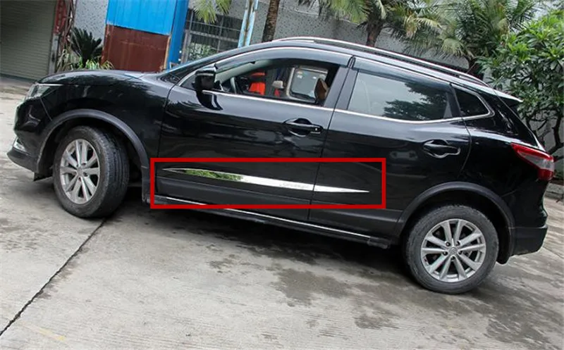 CHROME-SIDE-DOOR-BODY-MOLDING-TRIM-COVER-LINE-GARNISH-PROTECTOR-ACCESSORIES-for-Nissan-Qashqai-j11-2016