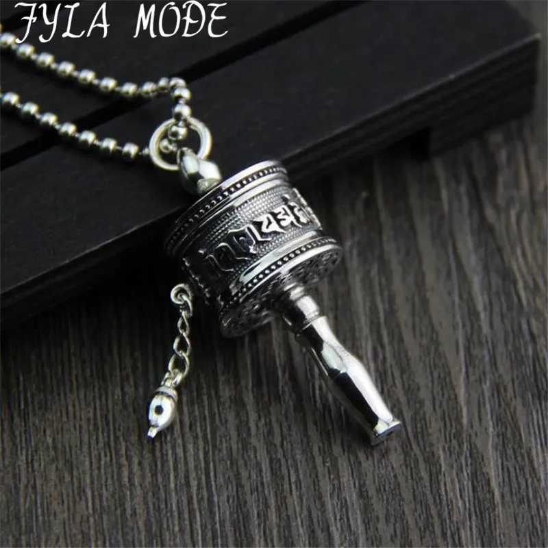 

Real 925 Silver Tibetan OM Mantra Prayer Wheel Pendant Vintage Sterling Silver Tibetan Wheel Pendant Buddhist Prayer Wheel