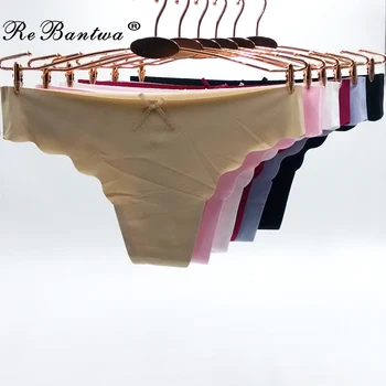 

Rebantwa 10pcs/lot women's Ultra-thin thong G String Femme Seamless G-string Thongs women underwear ice silk T Back Panties