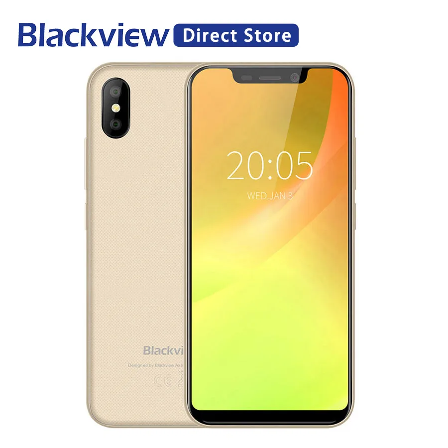 

Blackview A30 2GB RAM 16GB ROM 5.5" 19:9 Display Full Screen MT6580A Quad Core 8MP Android 8.1 3G Mobile Phone