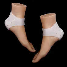 JEYL Горячий Новый 1 Пара Anti-slip Увлажняющий Гель Пятки Трещины Уход За Ногами Защитные Носки-Белый