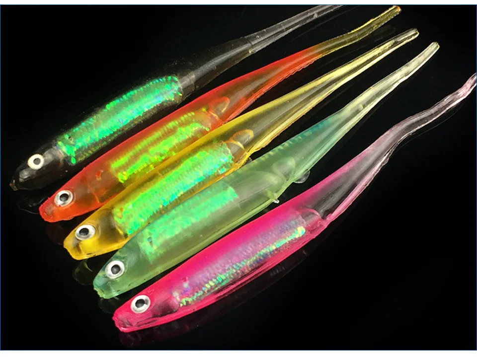 GLUREE-5Pcs-Soft-Fishing-Lures-Rainbow-Artificial-Bait-Colorful-3g10cm-Material-Aluminum-Foil-Embedded-Fishing-Tackle-Multicolor_02
