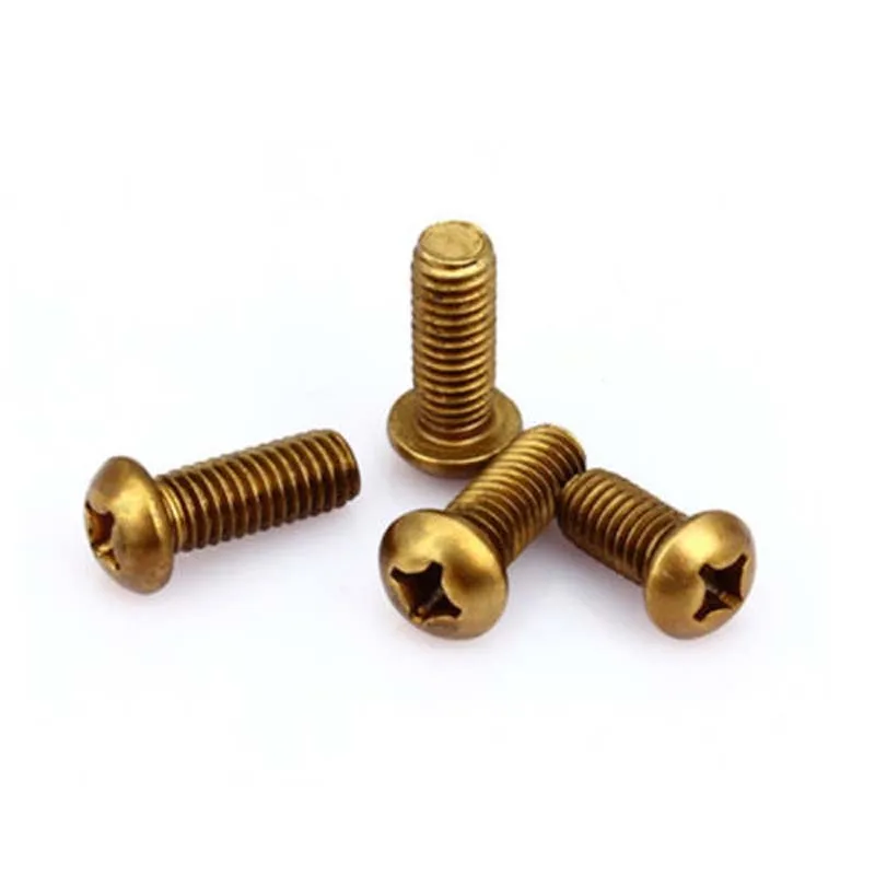 M4 M5 Brass Phillips Round Head Screw Bolts Various Lengths For Industry 