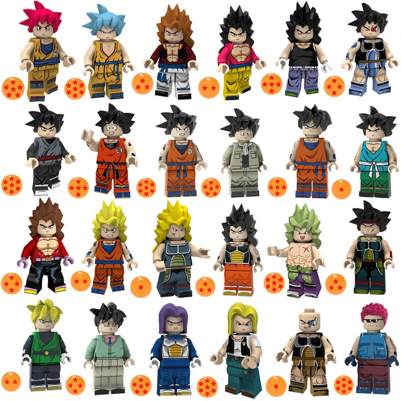 12 Dragon Ball Z фигурка воскресения F Virus Wish Ssjdios Freeza Vegeta Son Goku конструктор игрушка|block
