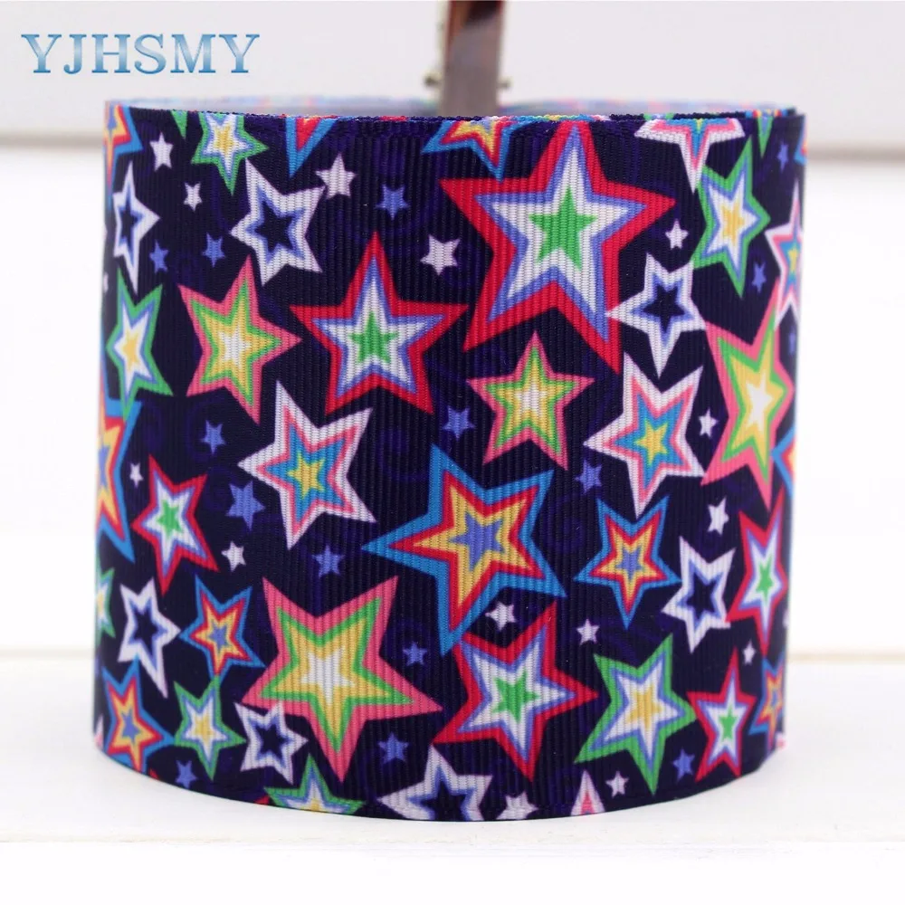 YJHSMY handmade grosgrain ribbon 75mm Colorful sta...
