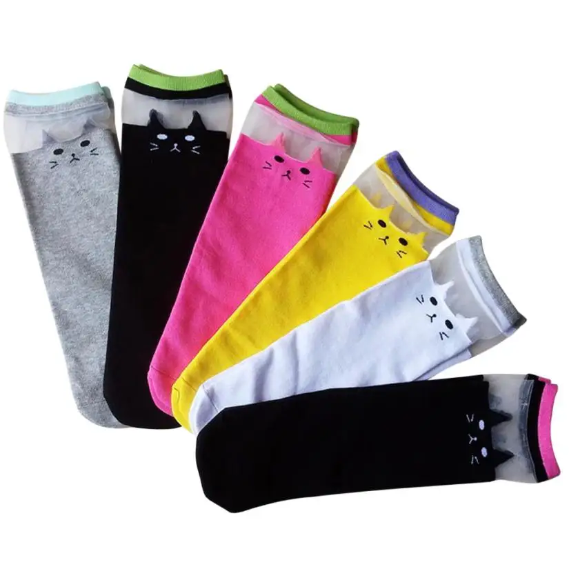 MUQGEW/новые стильные милые женские повседневные носки с героями мультфильмов Soxs, популярные модные хлопковые носки с принтом выше лодыжки