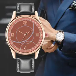 Кожаный ремешок мужские часы водонепроницаемые Бизнес повседневные мужские часы розовое золото корпус кварцевые мужские наручные часы