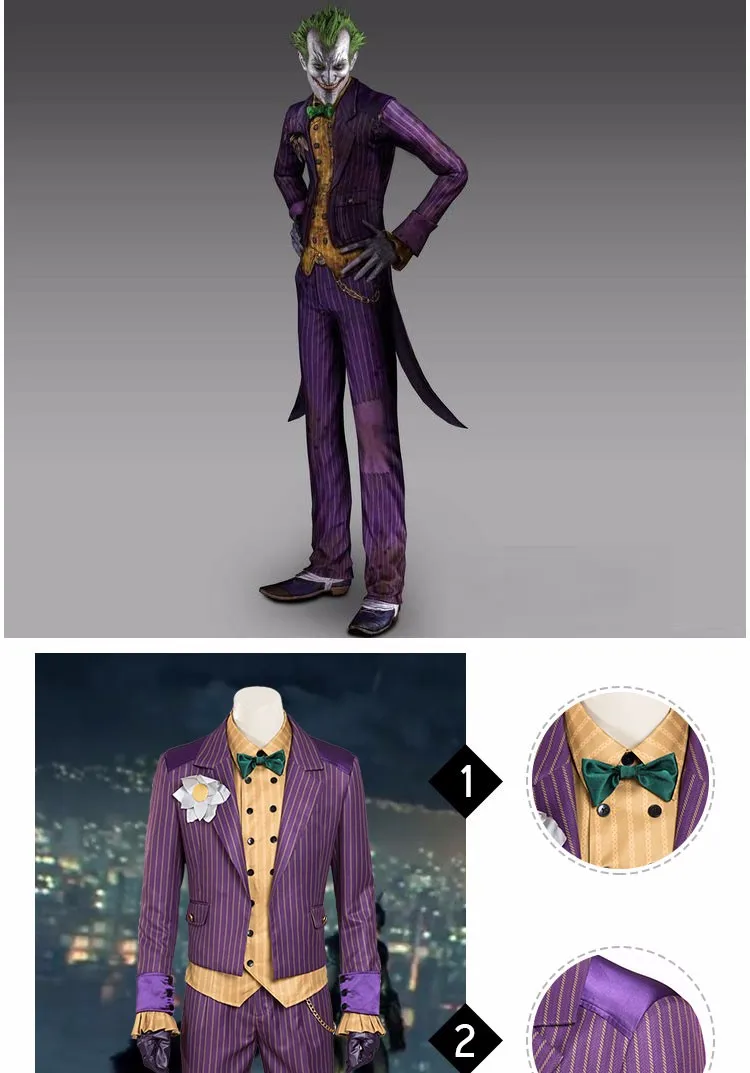 MANLUYUNXIAO Бэтмен: лечебница Аркхэм Джокер косплей костюм мужской костюм Хэллоуин джокер костюм для взрослых полный комплект на заказ