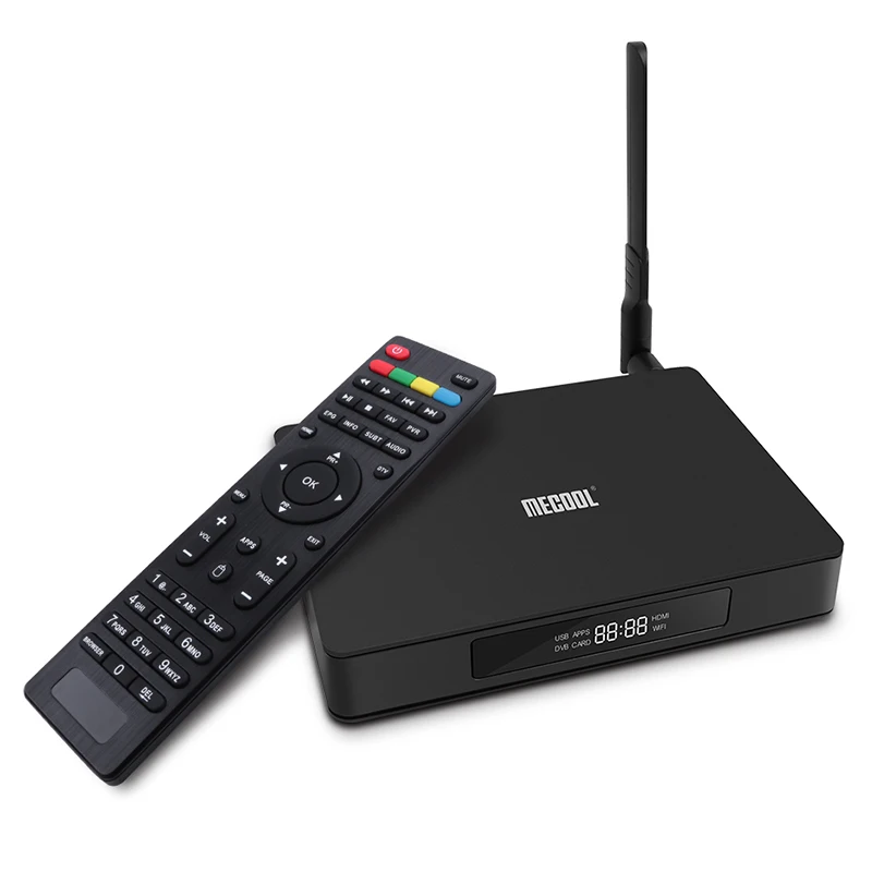 Mecool K6 DVB S2-T2-C Smart tv Box USB 3,0 Поддержка 2,4G 5G wifi 100 Мбит/с 4K VP9 2 Гб ram+ 16 Гб rom медиаплеер