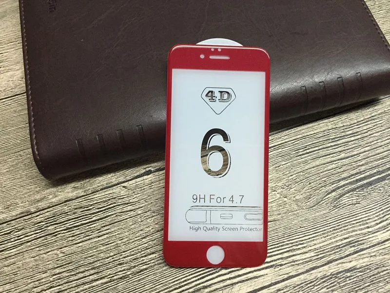 iphone 6 4D 3D tempered glass Red
