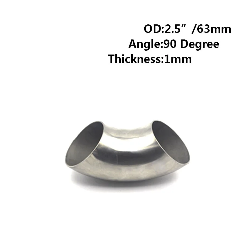 51mm-76mm OD Sanitary Butt Weld 90 Degree Elbow Bend Pipe 304 stainless steel car exhaust pipe muffler welded pipe