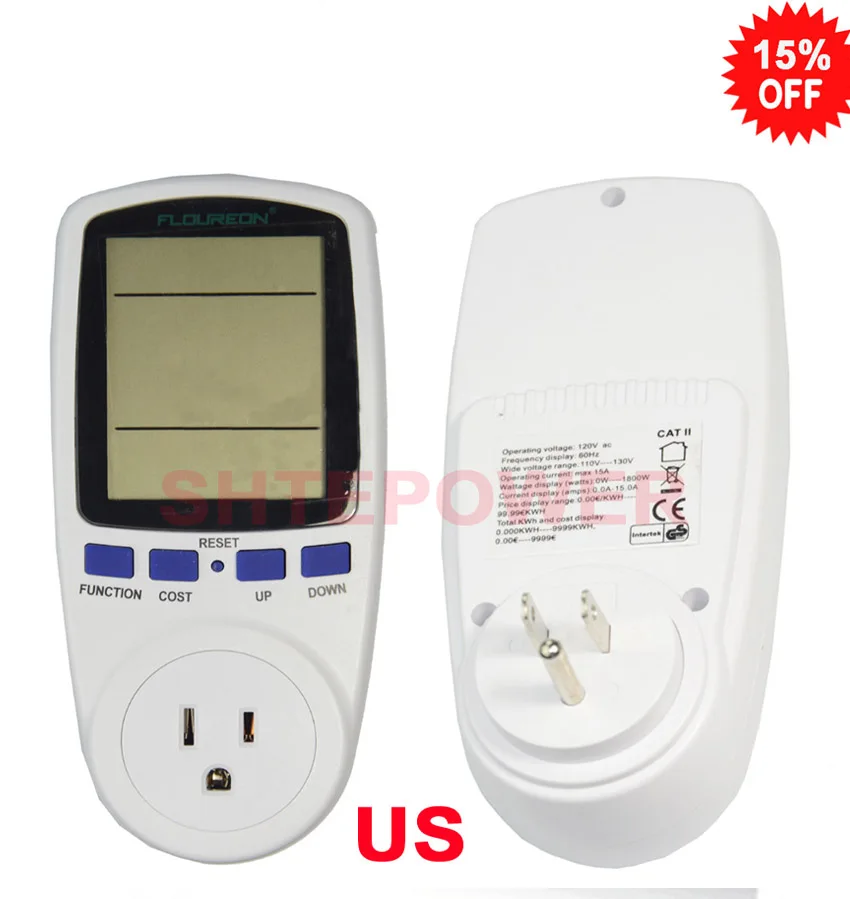 Measuring outlet parameters in lcd display energy meter power digital US plug free shippingin