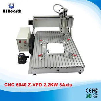 

Ball screw cnc machinery 6040 2.2kw 3 axis drilling and milling machine for hard metal stone woodworking, Russia free tax duty