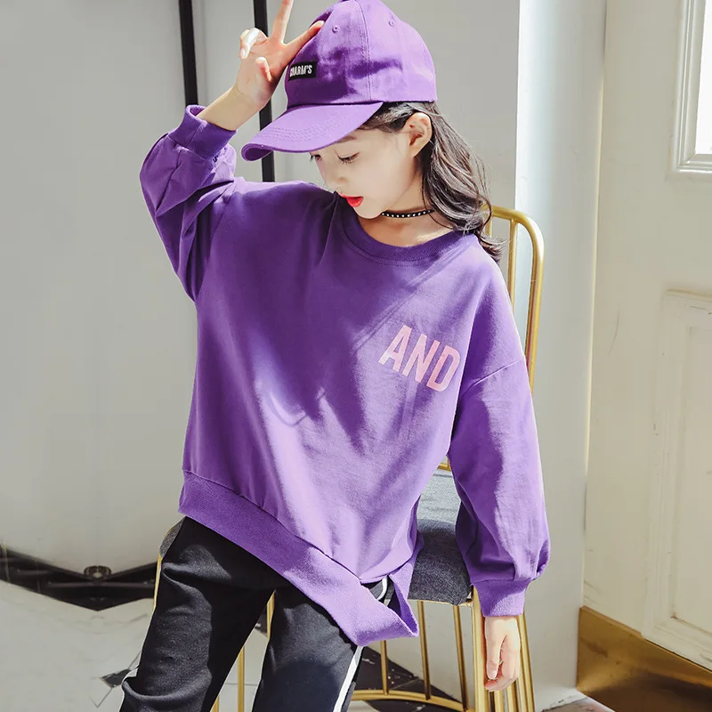 

Girls Cotton Sweatshirt Children Letter Printed T Shirt Kids Sweaters Korean Style Spring Autumn