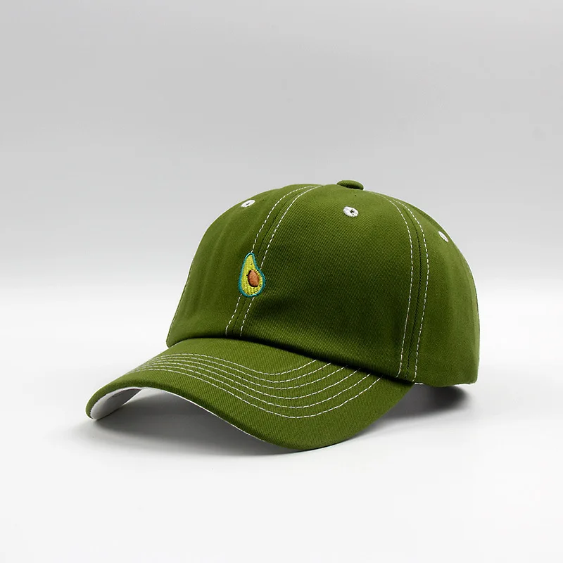 Женская Инс авокадо прощение Зеленая Бейсболка фруктовая вышивка фиолетовый Мягкий Топ кепка мужская трендовая цветная Солнцезащитная шляпа - Цвет: green