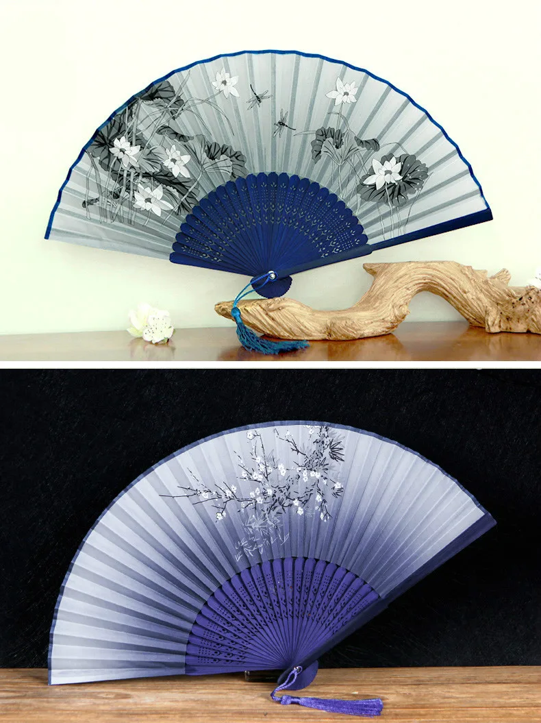 Японский китайский стиль S складной ручной вентилятор женский вишневый античный маленький вентилятор толстый, но свободно тканый шелк abanicos para boda