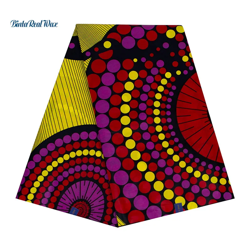 

2019 African BintaReal Wax Fabric New Hollandais Fabric 6 yards/pieces Pattern new Print Fabric Ankara African Fabric 24fs1239