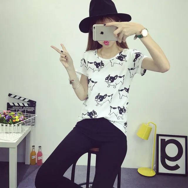 

HGFS Summer Style T-shirt Women Casual Kawaii Top Tees Printed Tshirt Female Surprise Pig Top Brand Clothing T Shirt Tumblr Rock