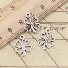 20 штук амулеты повезло ирландская четырехлистного клевера 17x14 мм тибетский серебряный позолоченный Подвески под старину, подходят для изготовления ювелирных изделий, сделай сам, ручная работа