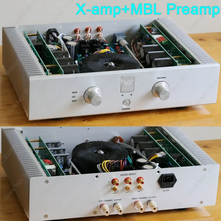 HiFi Интегрированный усилитель 120 Вт стерео X-amp усилитель мощности+ MBL6010 предусилитель, 500VA силовой трансформатор C2922/A1216 транзистор