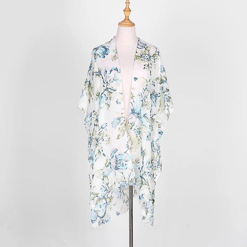 

ZSyearth Fashion Print Scarf Women Retro Flower Shape Shawl Pashmina Soft Summer Beach Sunscreen Hijabs New Design Scarves