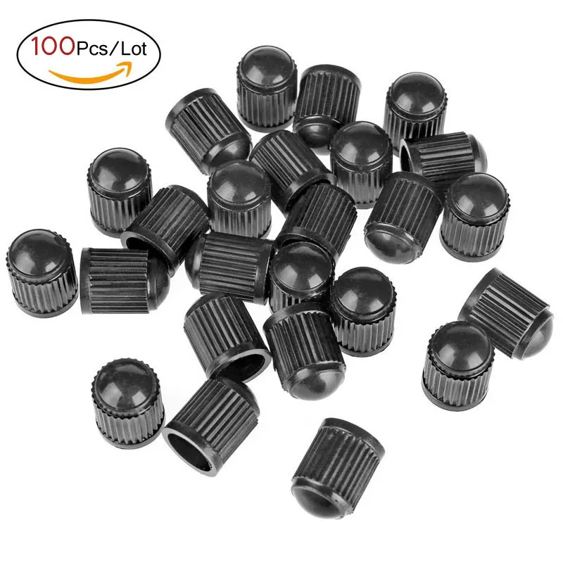 Dsycar 100Pcs/Lot Tubeless Tyre Wheel Stem Air Valve Caps Car Tire Valve Caps Auto Truck Bike MTB Dust Dustproof Caps