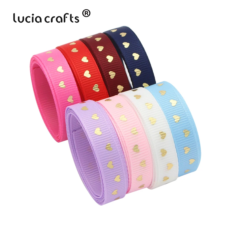 Lucia crafts 5 ярдов/8 ярдов 10 мм ленты в рубчик с принтом виде сердца для вечеринки