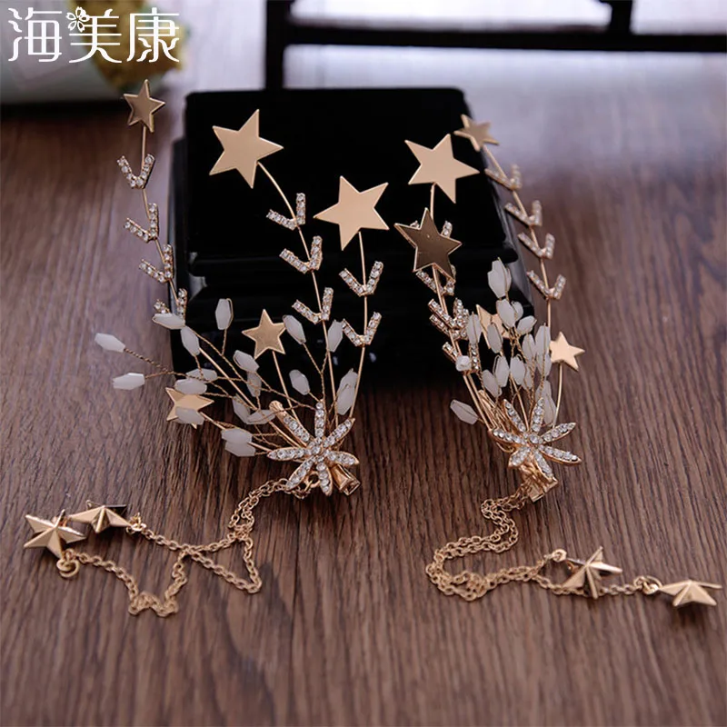 

Haimeikang 2019 New Arrivals Vintage Headdress Bride Hair Accessories Party Wedding Tassel Accessories Women Hair Band