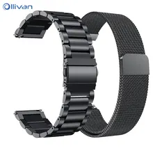 Milans ремешок из нержавеющей стали для Garmin Vivoactive 3 ремешок для часов 20 мм браслет ремешок для Huami Amazfit GTR Galaxy Watch Active